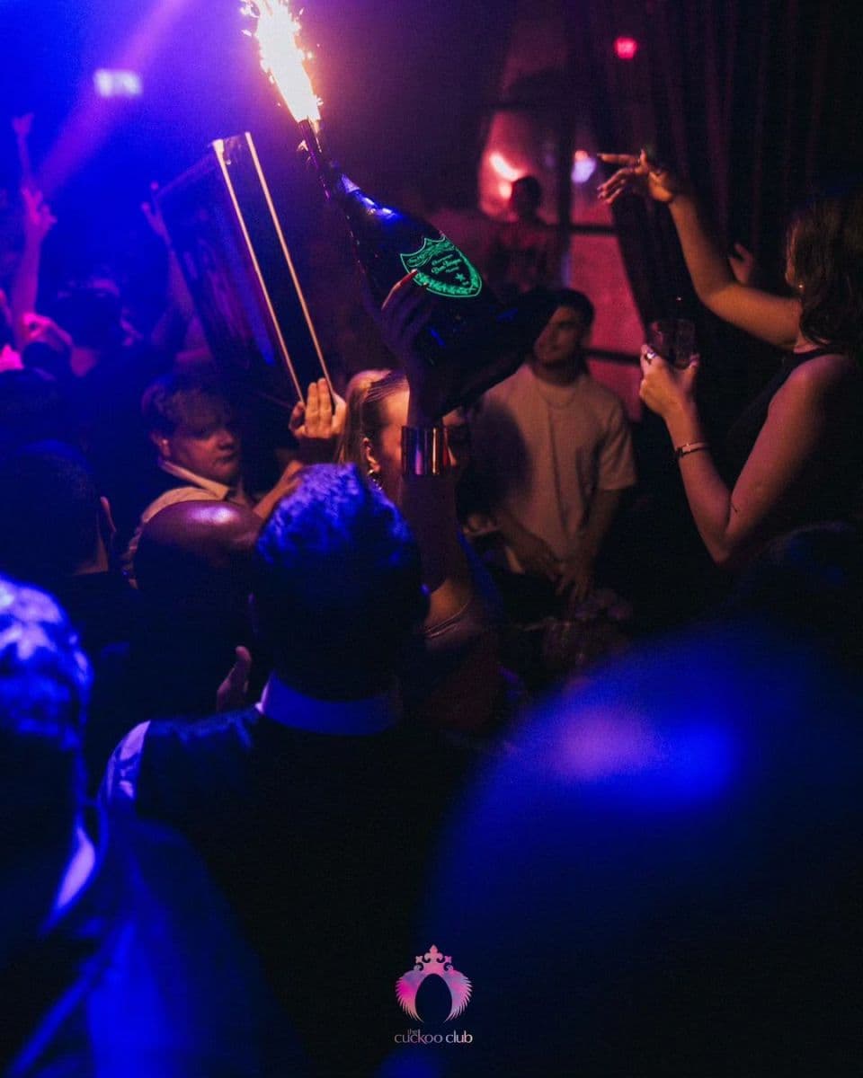 Chic Mayfair bar interior ideal for pre-drinks before The Cuckoo Club