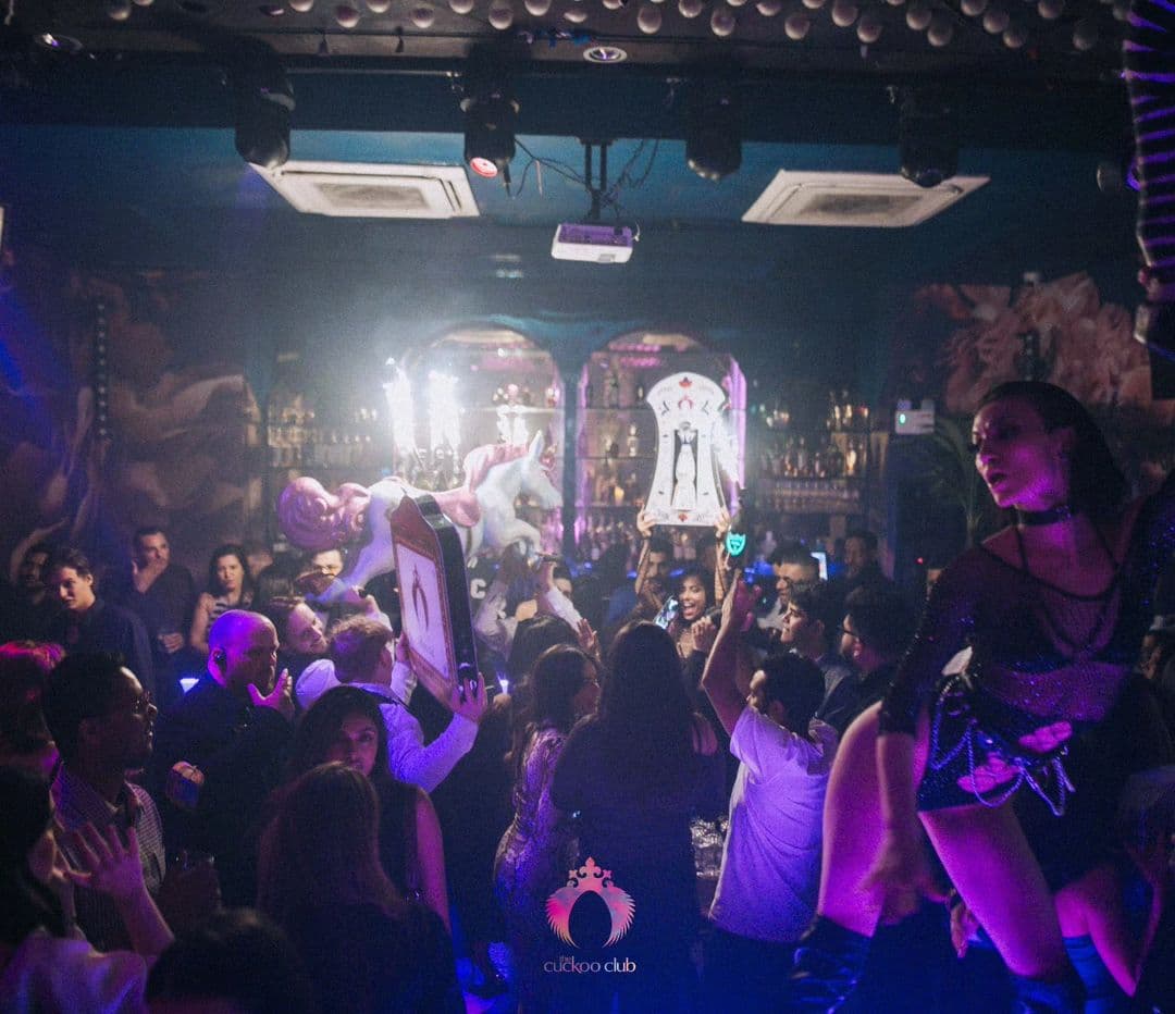 Students at a London nightclub celebrating a night out in Mayfair