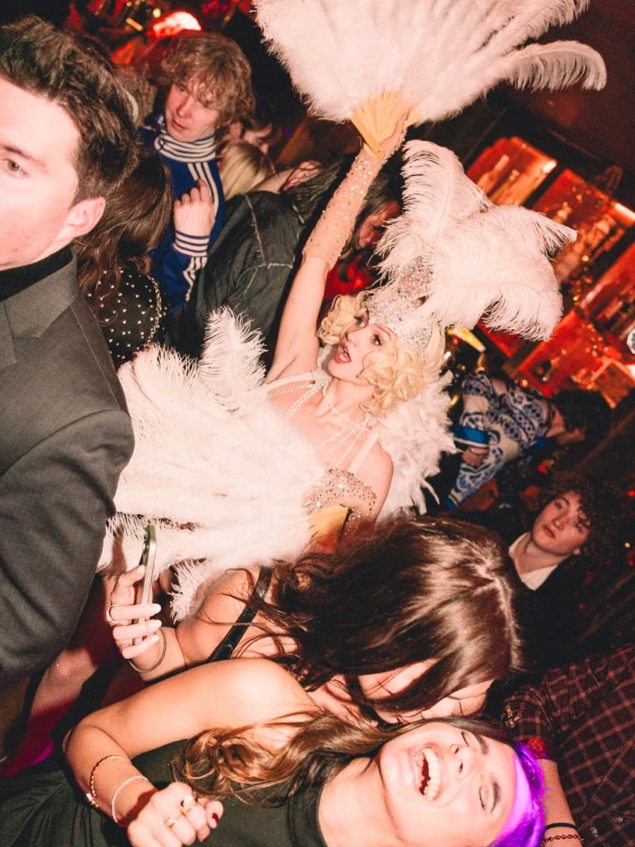 Christabel's London nightclub interior with elegant VIP table setup