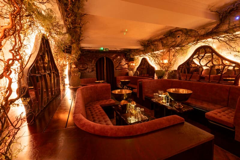 Rex Rooms nightclub in Chelsea on King's Road with stylish interior and lively crowd
