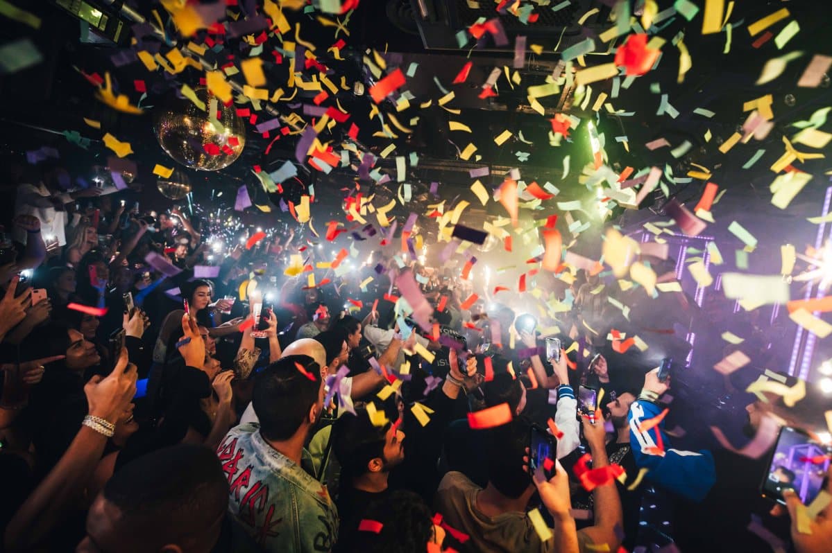 Tape London Valentine's Day party with luxurious interior and romantic nightclub atmosphere