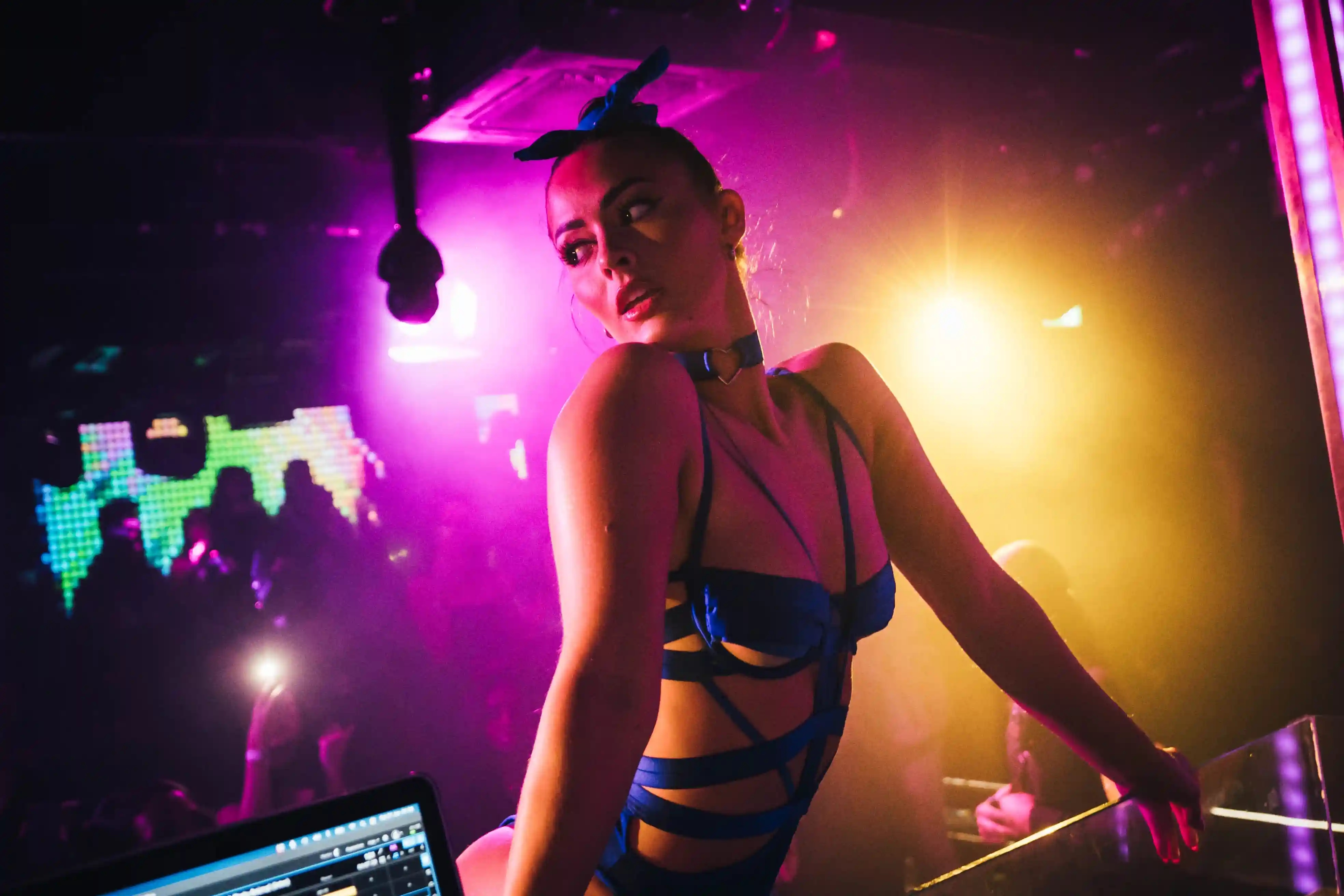 A dancer at Tape London, one of the best clubs in London.