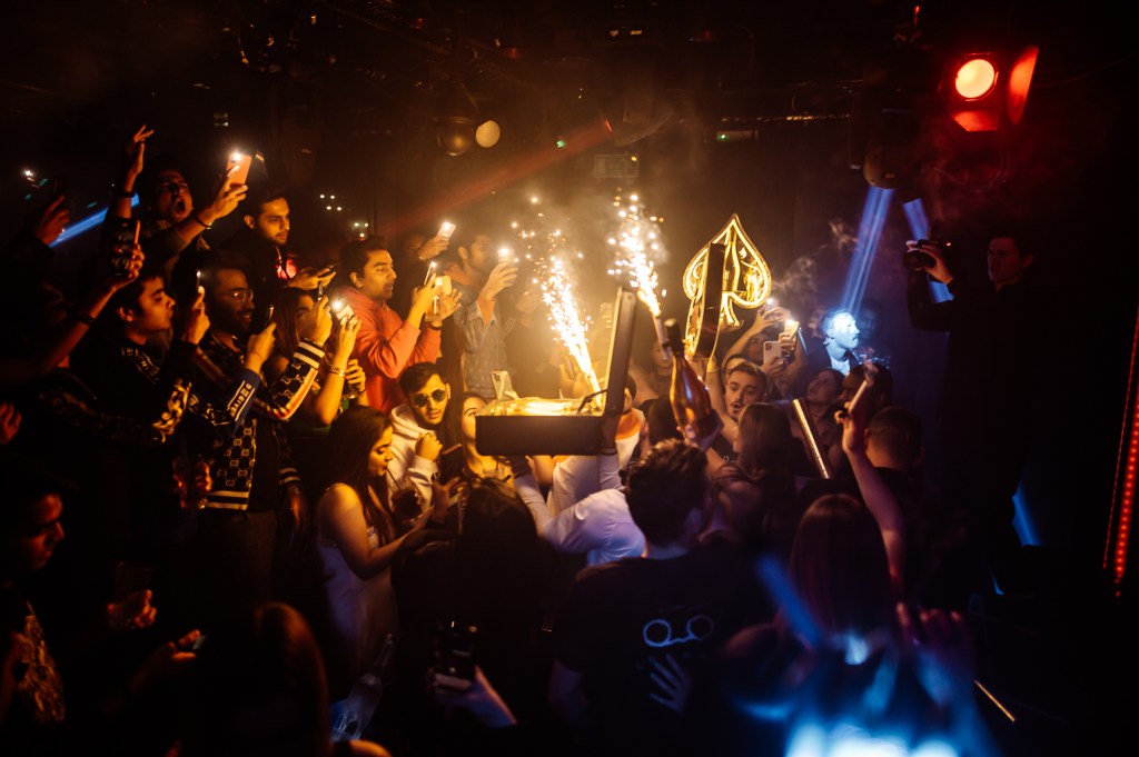 VIP table at Tape London, one of the best London VIP table clubs