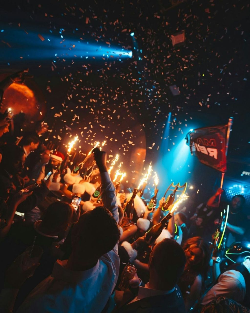 London Reign New Year's event champagne show.