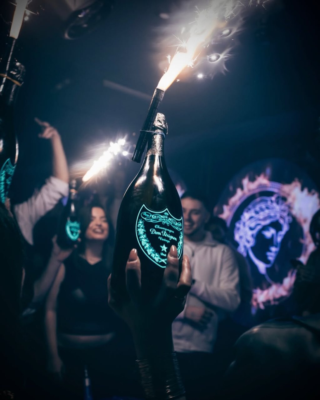 Selene London guestlist clients enjoying a champagne show.