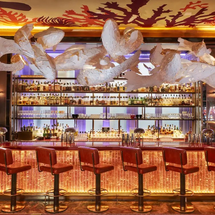 The bar at Sexy Fish restaurant, one of the best late night bars in London on Thursday.