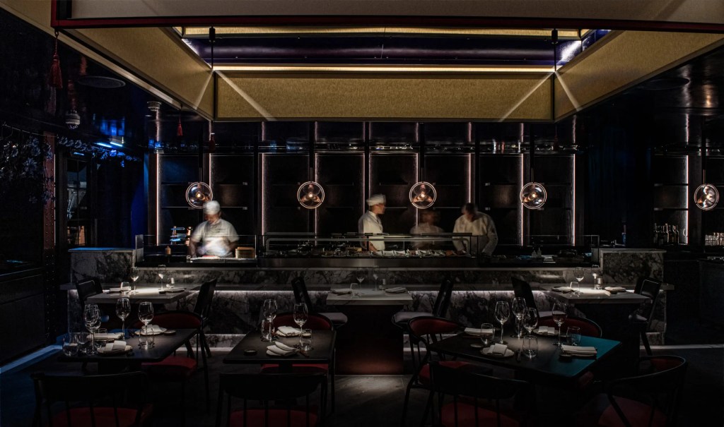 The bar at Aqua Kyoto, one of the best late night bars in London on Wednesday