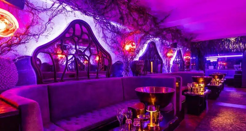 Rex Rooms Chelsea tables in the main room where guestlist clients get to party.