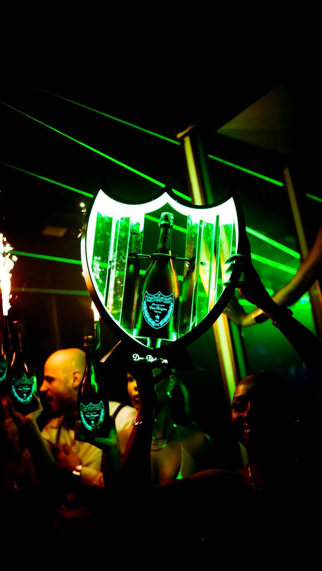 Champagne show at the Tape London New Year's event.